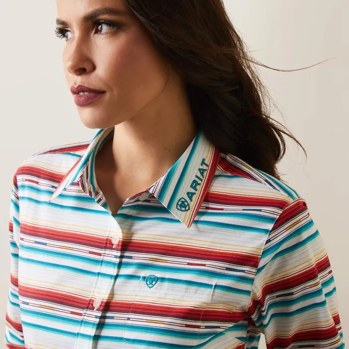 Women TShirts and Tops Ariat Wrinkle Resist Team Kirby Stretch Shirt Rosa Serape