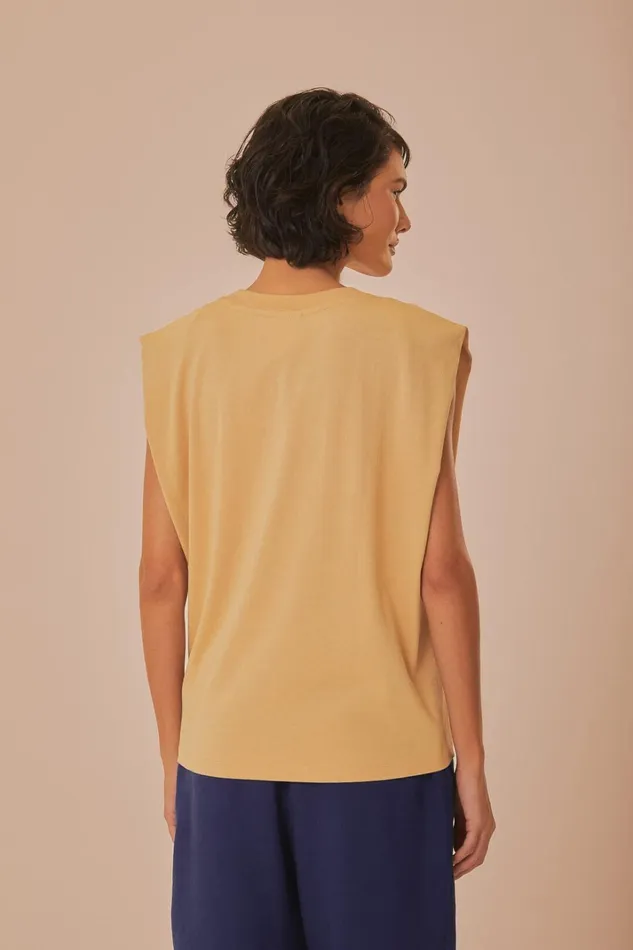 Women TShirts Farm Rio Sand Rio Shoulder Pad Organic Cotton TShirt