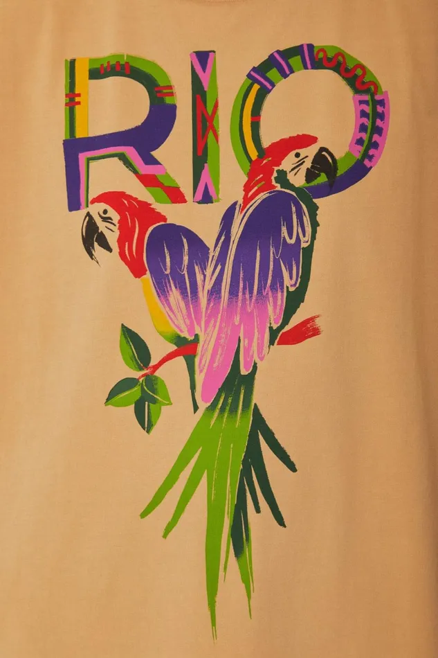 Women TShirts Farm Rio Sand Rio Shoulder Pad Organic Cotton TShirt