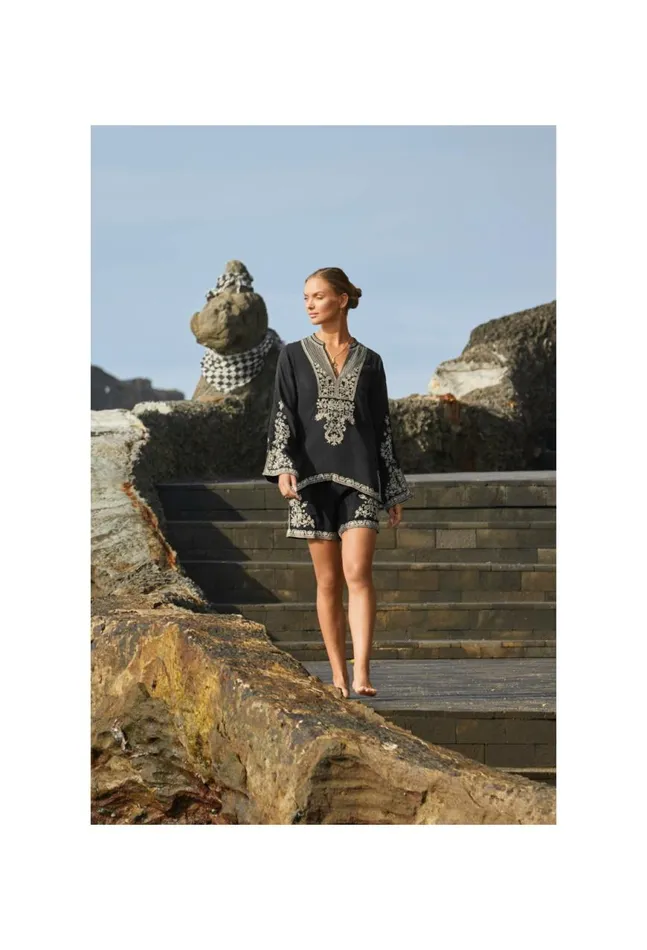 Women Tempest Blouse Black Johnny Was Tops