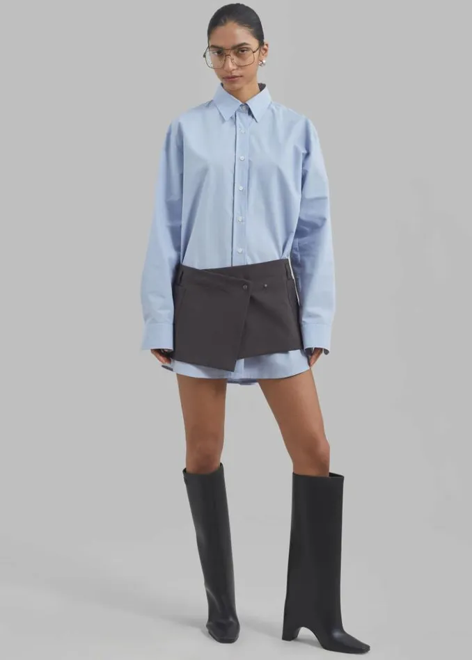 Women The Frankie Shop Archie Shirt Dress 8211 Light Blue Light Blue