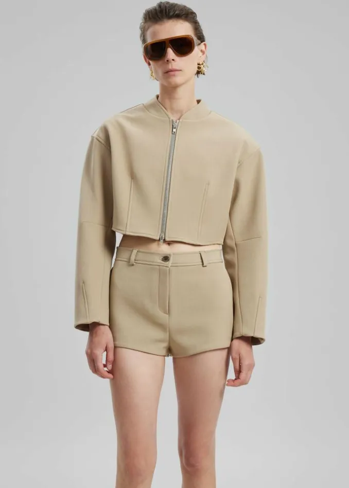 Women The Frankie Shop Banks Cropped Jacket 8211 Beige Beige