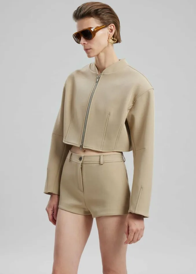 Women The Frankie Shop Banks Cropped Jacket 8211 Beige Beige