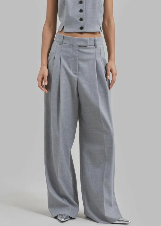 Women The Frankie Shop By Malene Birger Cymbaria Pants 8211 Grey Melange Grey Melange