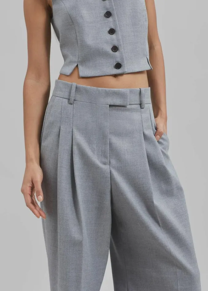 Women The Frankie Shop By Malene Birger Cymbaria Pants 8211 Grey Melange Grey Melange