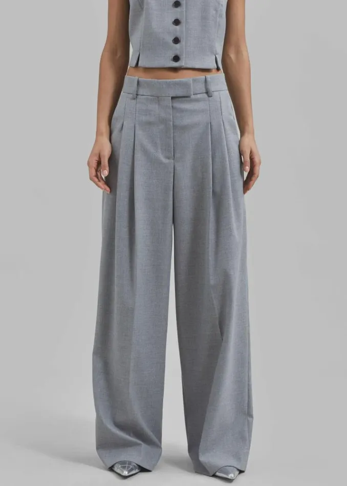 Women The Frankie Shop By Malene Birger Cymbaria Pants 8211 Grey Melange Grey Melange