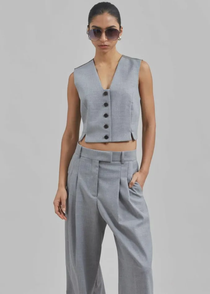 Women The Frankie Shop By Malene Birger Cymbaria Pants 8211 Grey Melange Grey Melange