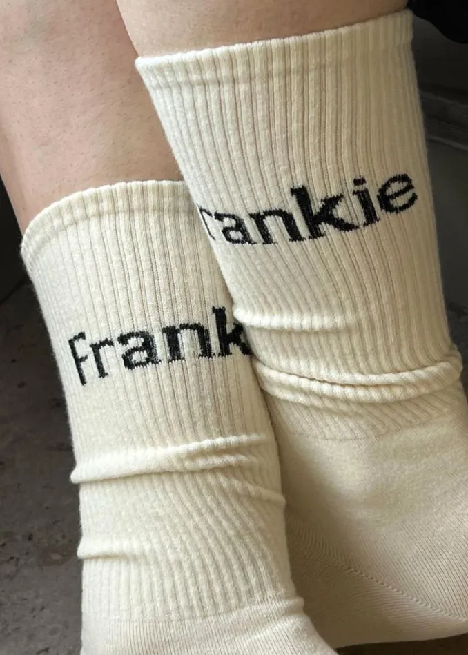 Women The Frankie Shop Frankie In English Ribbed Socks 8211 Vanilla Vanilla