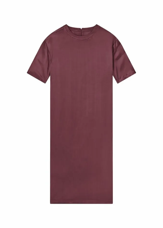 Women The Frankie Shop Loulou Studio Tuga Satin TShirt Dress 8211 Midnight Bordeaux Midnight Bordeaux