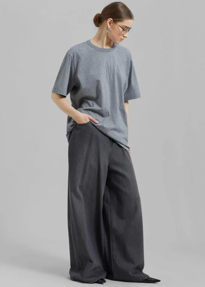 Women The Frankie Shop Sasha Wide Leg Jeans 8211 Dark Grey Dark Grey