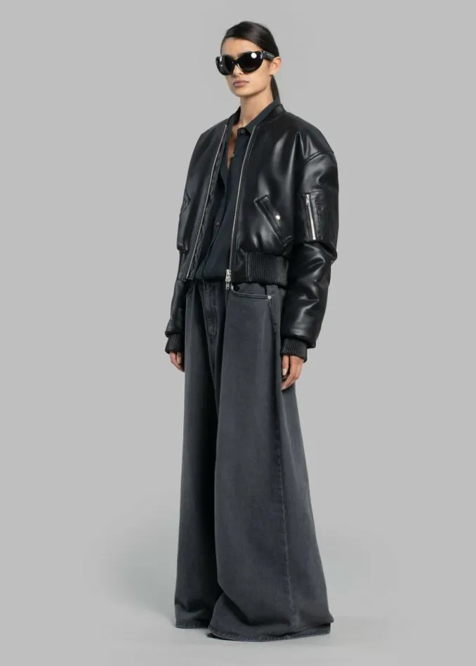 Women The Frankie Shop Sasha Wide Leg Jeans 8211 Dark Grey Dark Grey