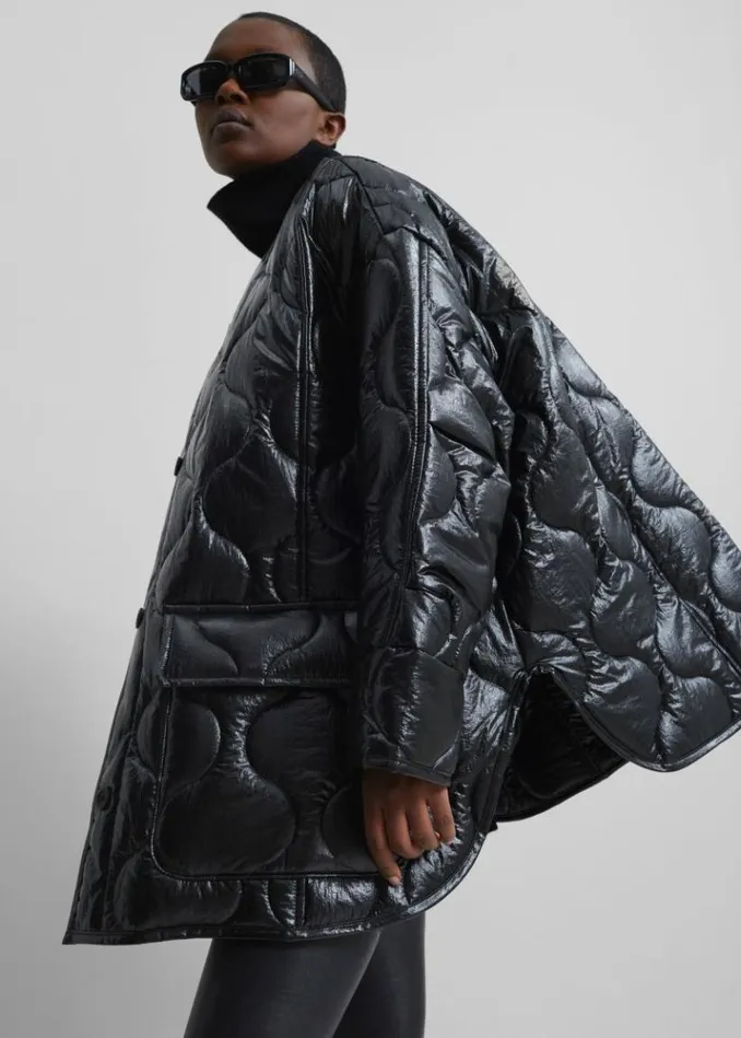 Women The Frankie Shop Teddy Quilted Jacket 8211 Glossy Black Glossy Black