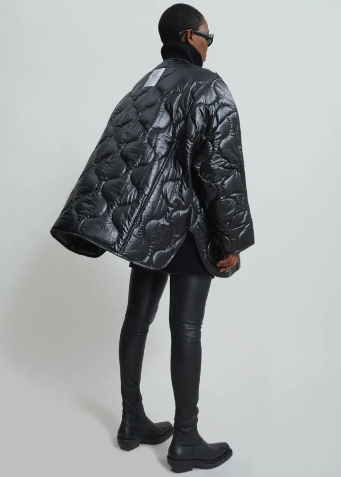 Women The Frankie Shop Teddy Quilted Jacket 8211 Glossy Black Glossy Black