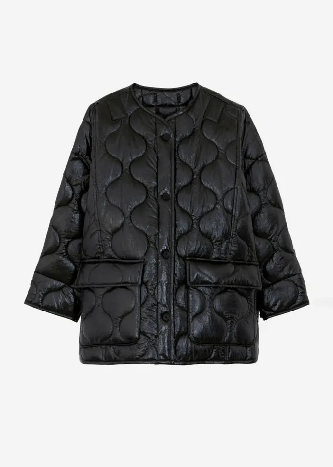 Women The Frankie Shop Teddy Quilted Jacket 8211 Glossy Black Glossy Black