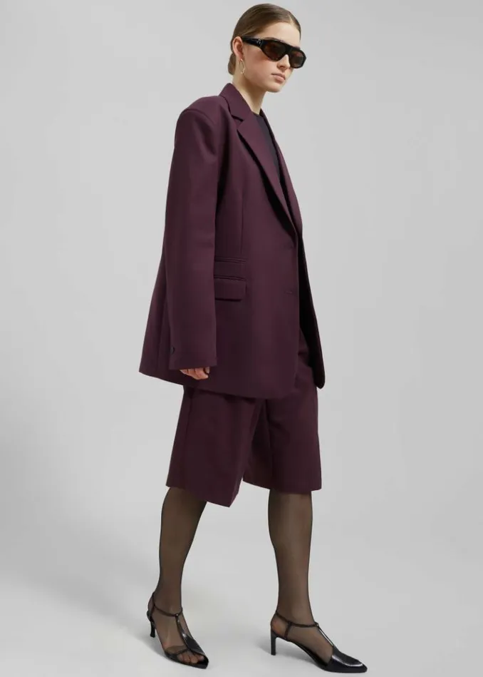 Women The Frankie Shop Wilma Blazer 8211 Burgundy Burgundy