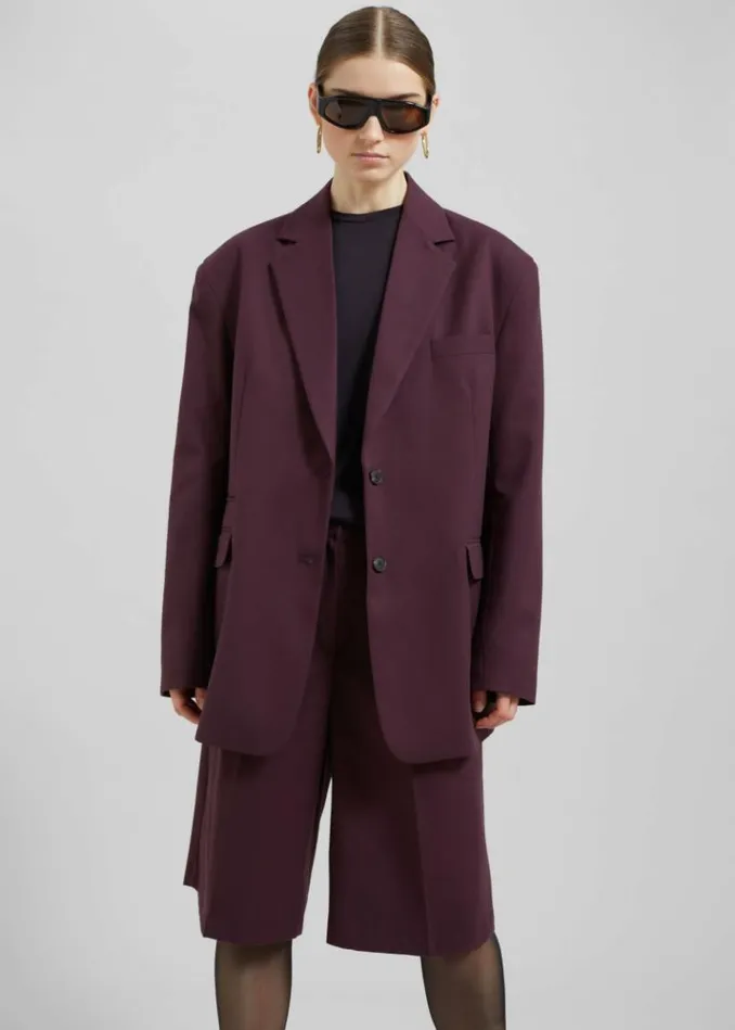 Women The Frankie Shop Wilma Blazer 8211 Burgundy Burgundy