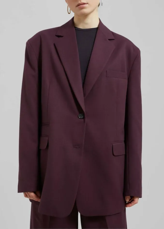 Women The Frankie Shop Wilma Blazer 8211 Burgundy Burgundy