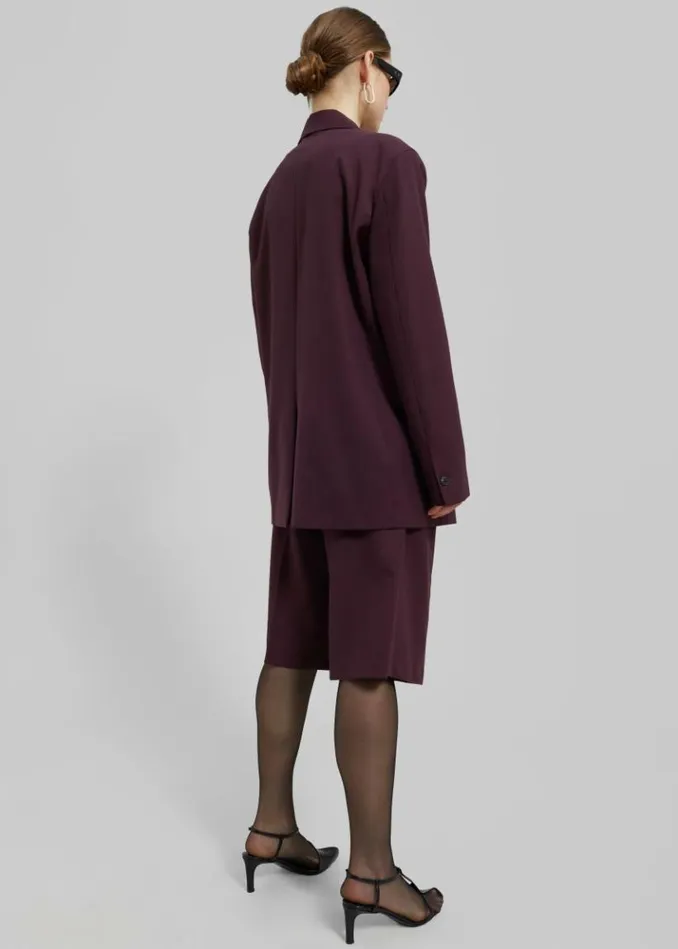 Women The Frankie Shop Wilma Blazer 8211 Burgundy Burgundy
