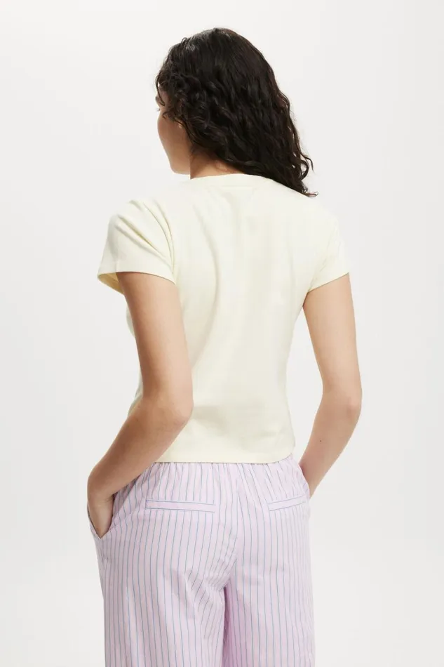 Women Tops Cotton On 90S Baby Tee Lemon Icing