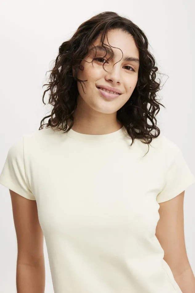Women Tops Cotton On 90S Baby Tee Lemon Icing