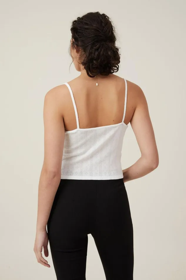Women Tops Cotton On Darcie Strappy Cami Natural White
