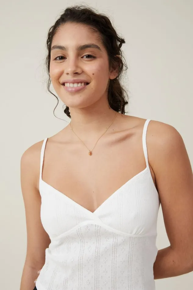 Women Tops Cotton On Darcie Strappy Cami Natural White