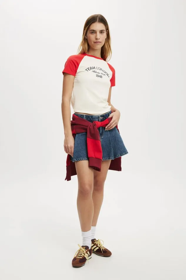 Women Tops Cotton On Fitted Graphic Lcn Raglan Longline Tee Team London Scarlet Red Cregraveme Fraiche Women Tops Cotton On Fitted Graphic Lcn Raglan Longline Tee Team London Scarlet Red Cregraveme Fraiche