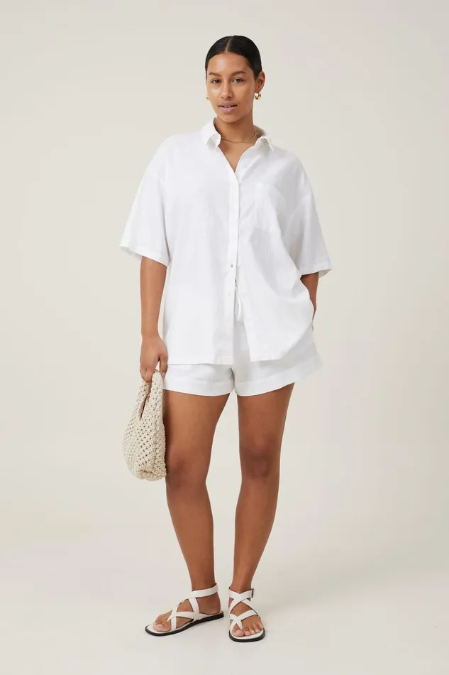 Women Tops Cotton On Haven Short Sleeve Shirt White Women Tops Cotton On Haven Short Sleeve Shirt White