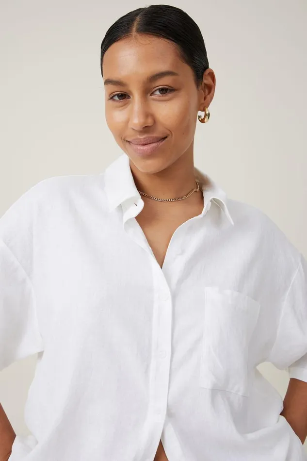 Women Tops Cotton On Haven Short Sleeve Shirt White Women Tops Cotton On Haven Short Sleeve Shirt White