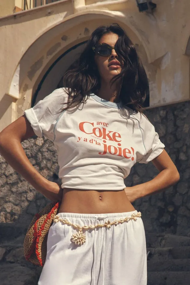 Women Tops Cotton On Regular Raglan Graphic Tee Lcn Cok Coca Cola Avec Cokevintage White