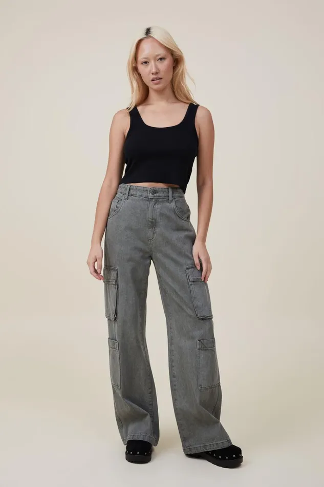Women Tops Cotton On The One Organic Rib Crop Tank Black Women Tops Cotton On The One Organic Rib Crop Tank Black