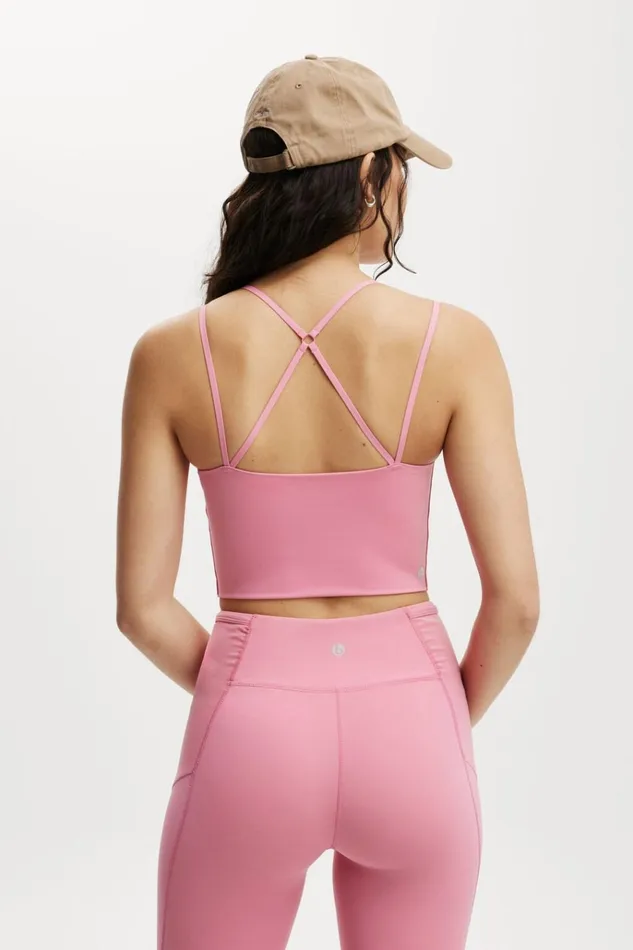 Women Tops Cotton On Ultra Luxe Bonded Strappy Back Tank Radiant Raspberry