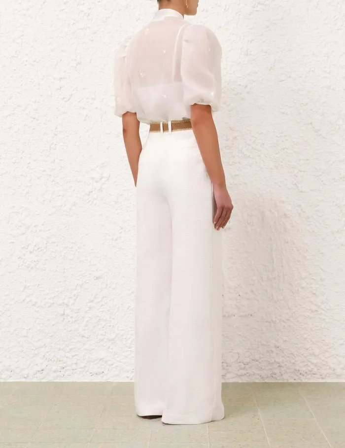 Women Tops Zimmermann Acacia Embroidered Blouse Ivory