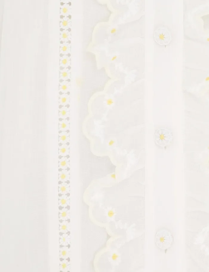 Women Tops Zimmermann Acacia Embroidered Blouse Ivory