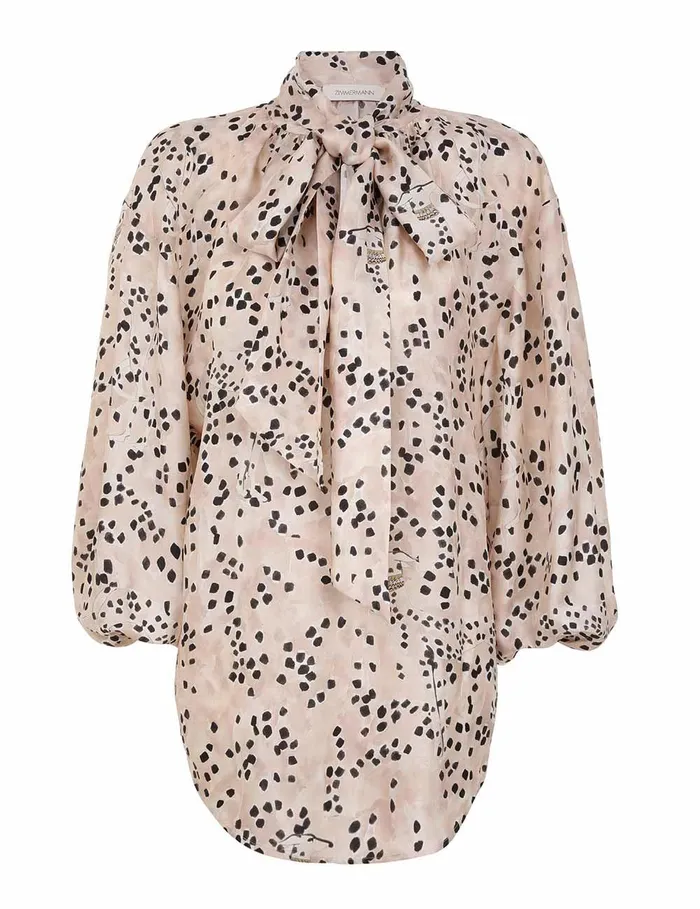 Women Tops Zimmermann Illustration Billow Blouse Dalmatian Dot