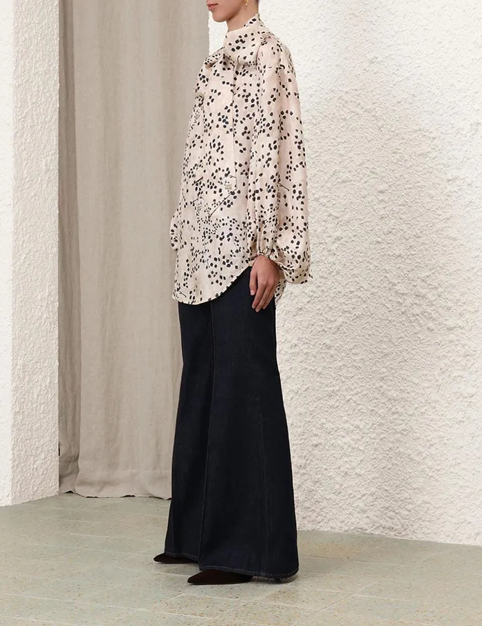 Women Tops Zimmermann Illustration Billow Blouse Dalmatian Dot