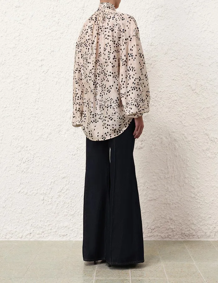 Women Tops Zimmermann Illustration Billow Blouse Dalmatian Dot