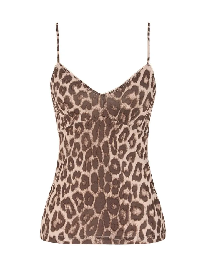Women Tops Zimmermann Illustration Leopard Shirt Chocolate Leopard