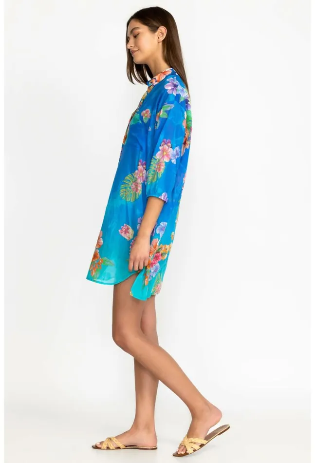 Women Water Tropic Shirt Dress Water Tropic Johnny Was Cover Ups and Kimonos