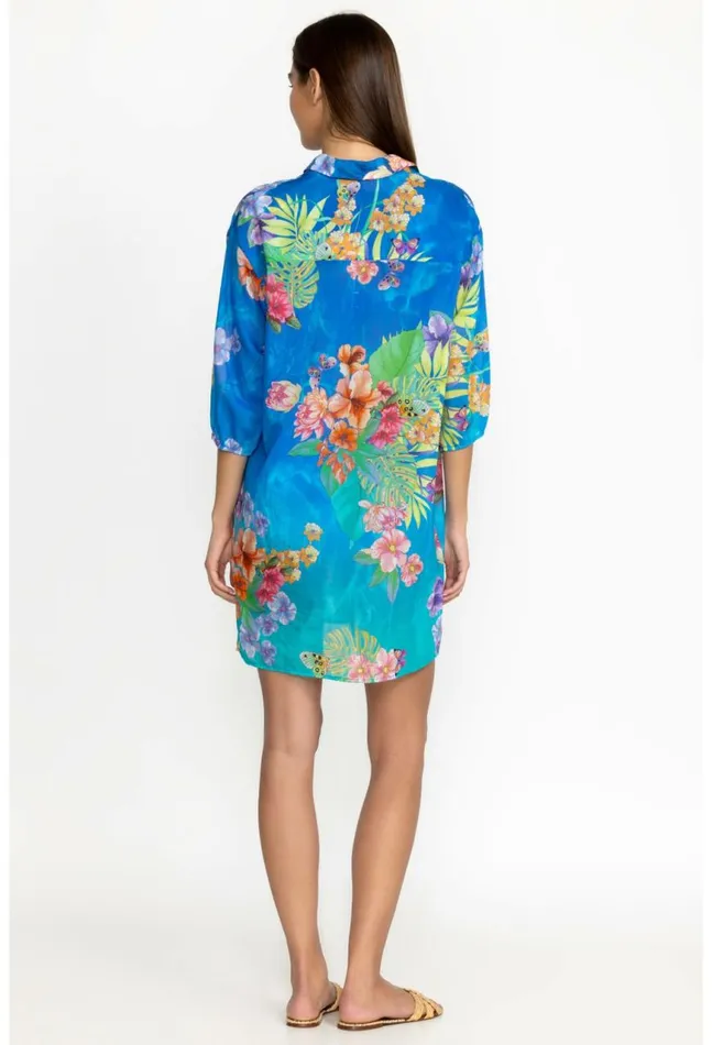 Women Water Tropic Shirt Dress Water Tropic Johnny Was Cover Ups and Kimonos