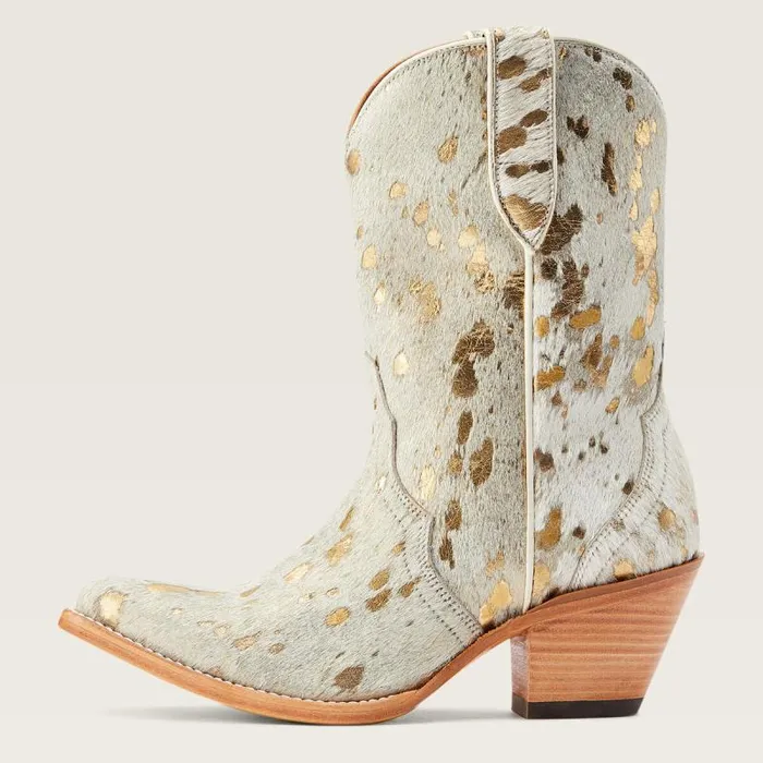 Women Western Boots Ariat Bandida Western Boot White Metallic Hair On Women Western Boots Ariat Bandida Western Boot White Metallic Hair On