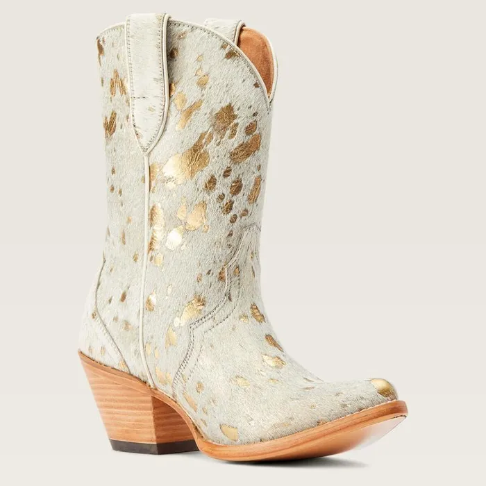 Women Western Boots Ariat Bandida Western Boot White Metallic Hair On Women Western Boots Ariat Bandida Western Boot White Metallic Hair On