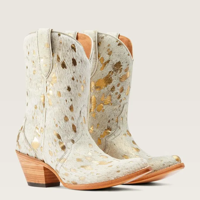 Women Western Boots Ariat Bandida Western Boot White Metallic Hair On Women Western Boots Ariat Bandida Western Boot White Metallic Hair On