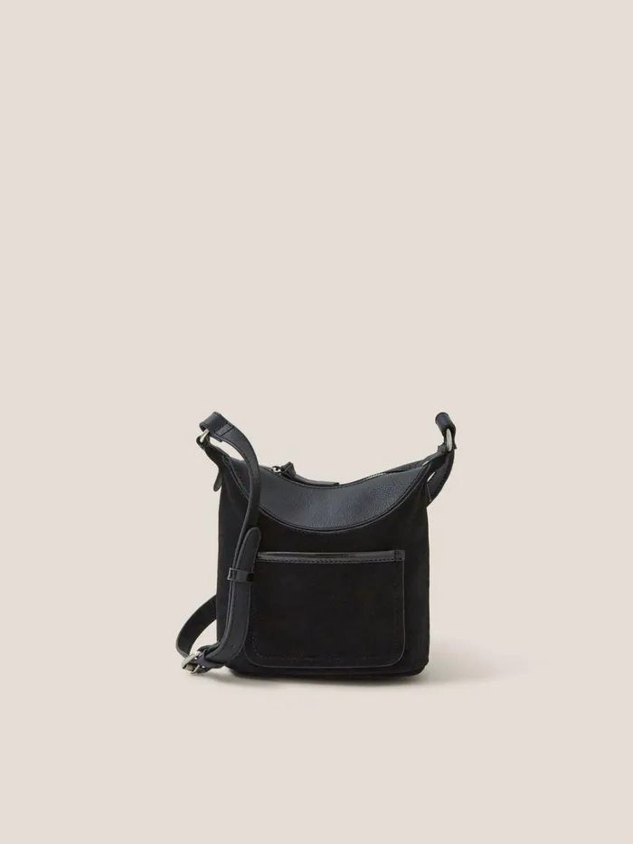 Women White Stuff Bags And Purses Mini Fleur Leather Crossbody Pure Black