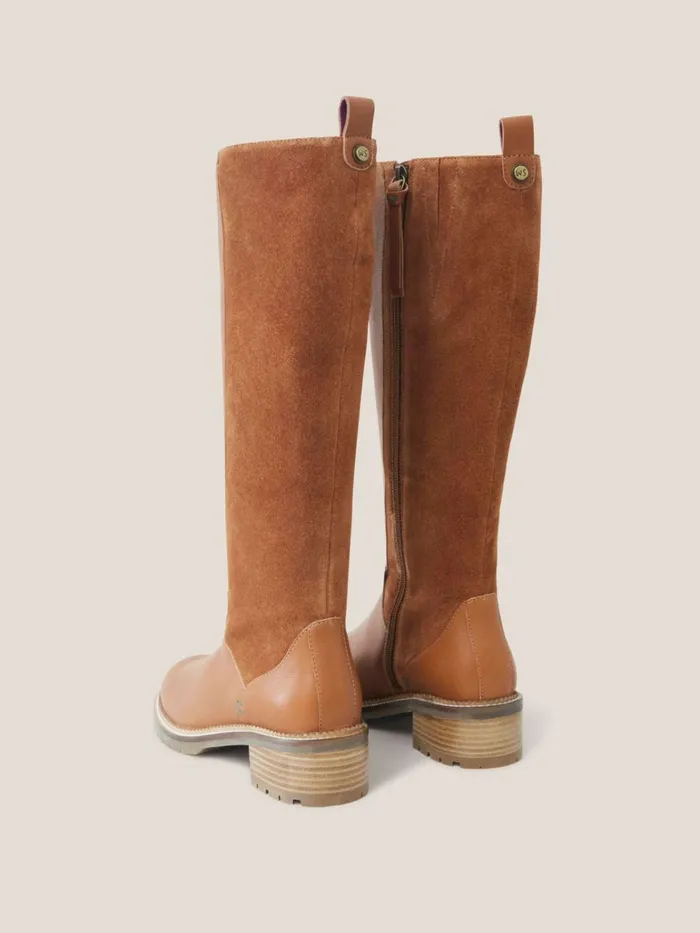 Women White Stuff BOOTS 15 OFF Leather Serena Knee High Boot Dark Tan Women White Stuff BOOTS 15 OFF Leather Serena Knee High Boot Dark Tan