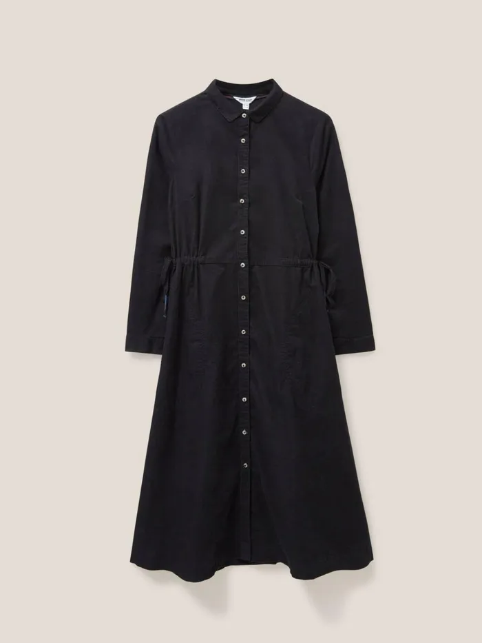 Women White Stuff Dresses Jade Cord Shirt Midi Dress Pure Black Women White Stuff Dresses Jade Cord Shirt Midi Dress Pure Black