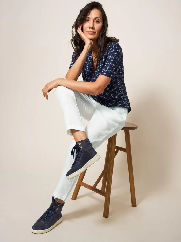 Women White Stuff Petite Clothing Rowena Linen Trouser Brilliant White