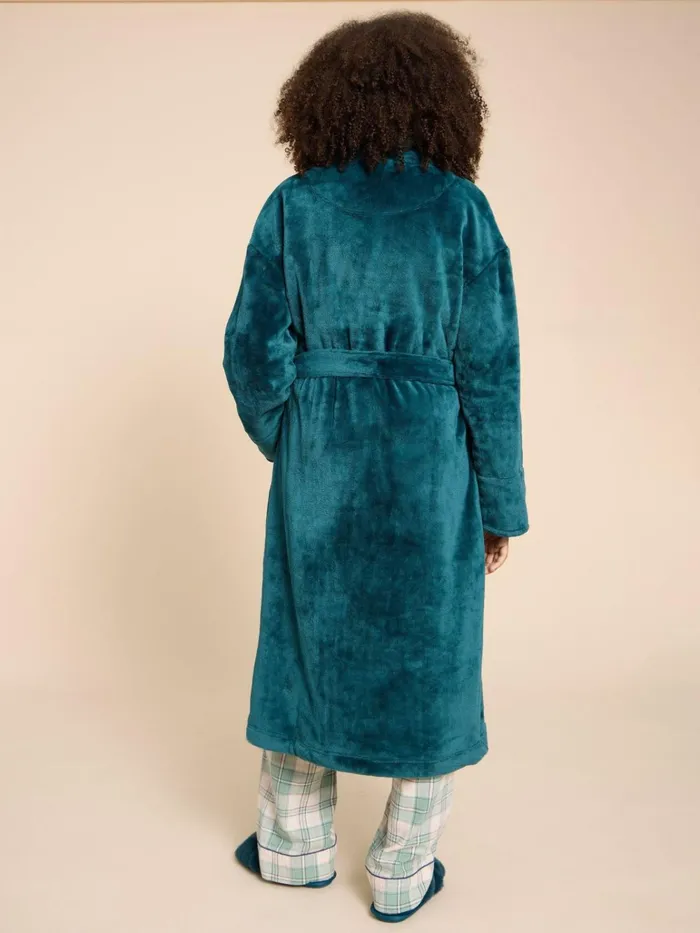 Women White Stuff Pyjamas And Nightwear Clover Cosy Dressing Gown Dk Teal Women White Stuff Pyjamas And Nightwear Clover Cosy Dressing Gown Dk Teal