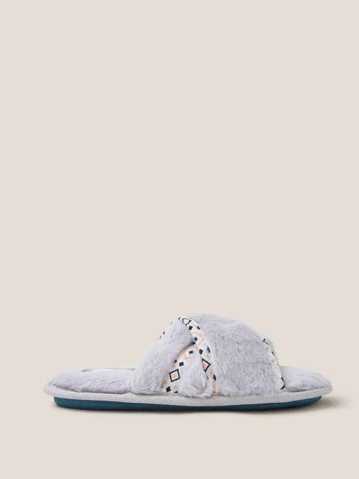Women White Stuff Pyjamas And Nightwear Faux Fur Mule Slipper Mid Grey