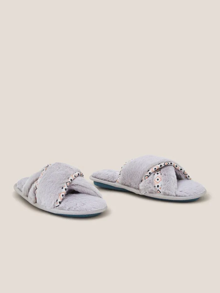 Women White Stuff Pyjamas And Nightwear Faux Fur Mule Slipper Mid Grey Women White Stuff Pyjamas And Nightwear Faux Fur Mule Slipper Mid Grey